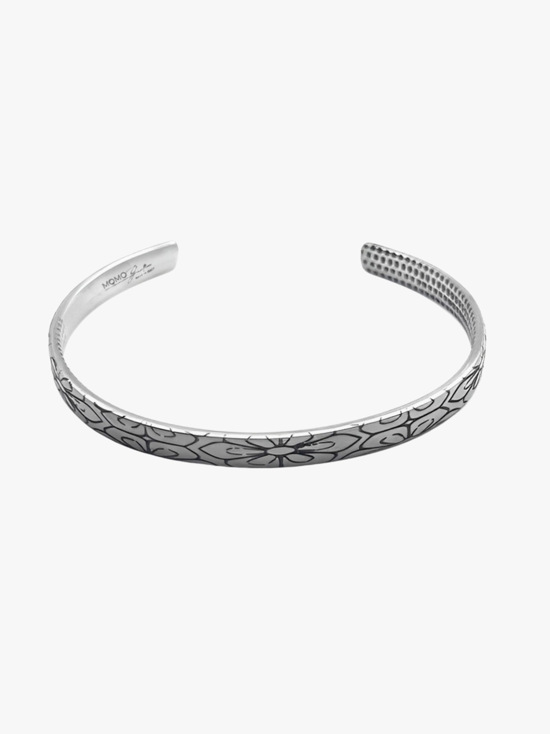 Titanium Cuff Bangle Floral