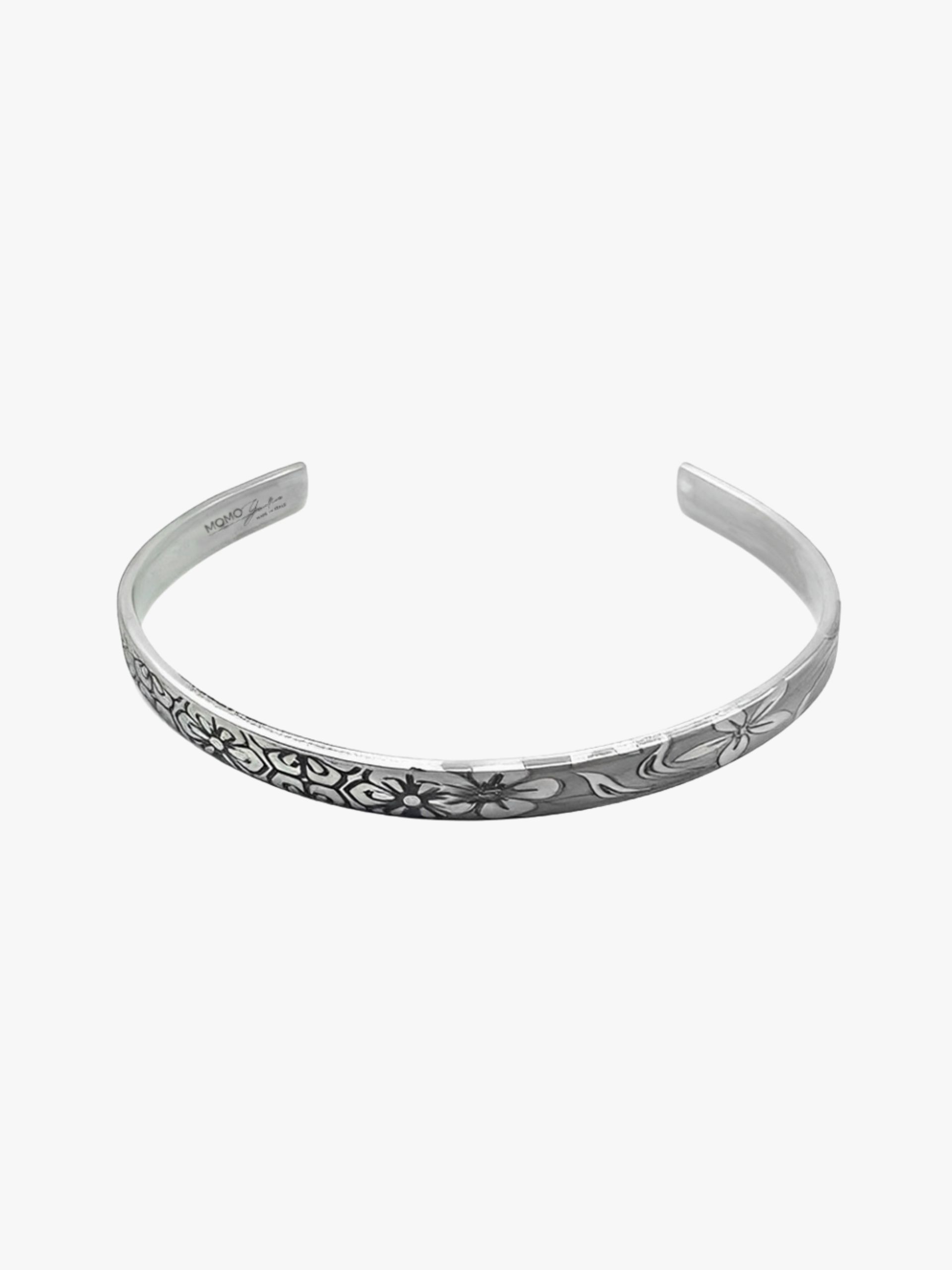 Titanium Cuff Bangle Floral Mix