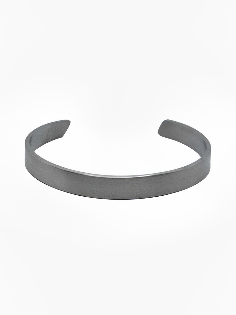 Bracelet Titanium Smooth Cuff 8mm - Sharp Ends