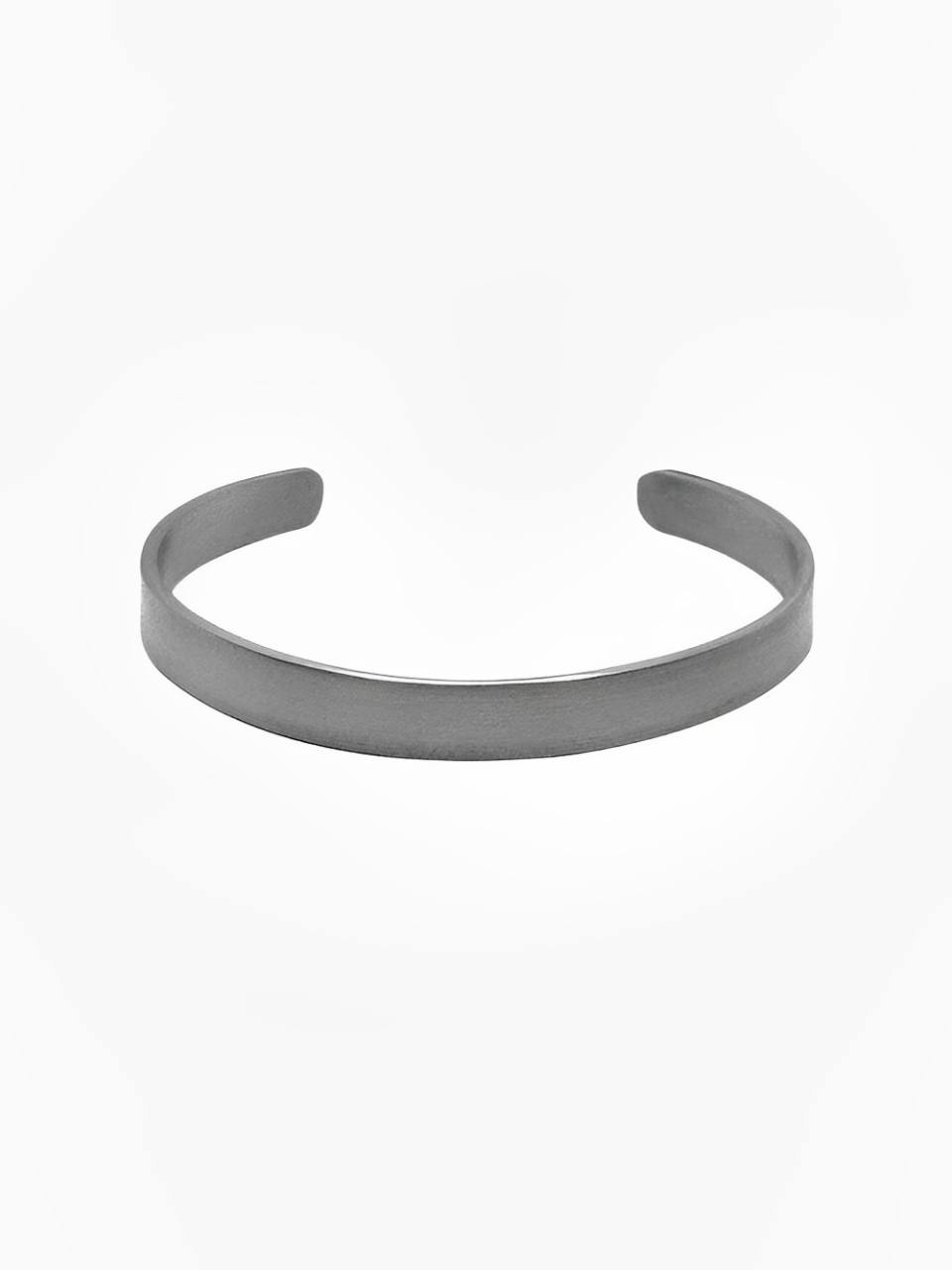 Bracelet Titanium Smooth Cuff 8mm - Rounded Ends