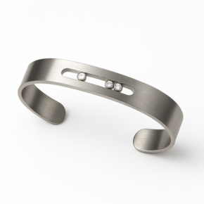 Cleo-Allure Titanium Bangle with Pure Crystal