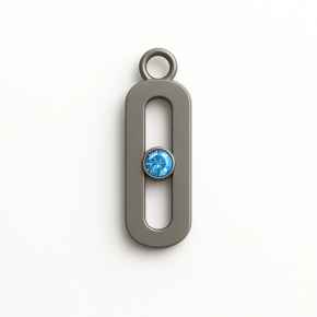 Allure Titanium Pendant with Light Blue Crystal