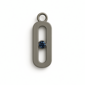 Allure Titanium Pendant with Dark Blue Crystal