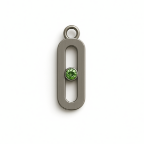 Allure Titanium Pendant with Green Crystal