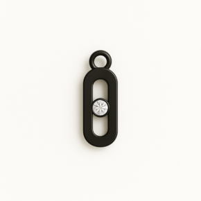 Allure Black Titanium Pendant with Crystal