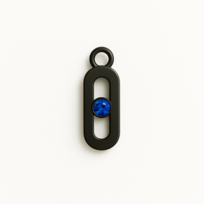 Allure Black Titanium Pendant with Blue Crystal