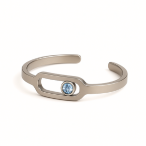 Allure Titanium Ring with Light Blue Crystal