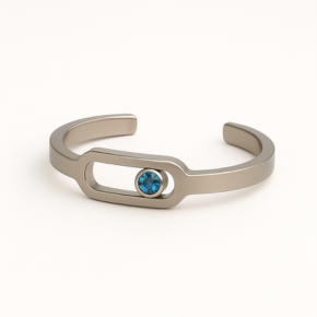 Allure Titanium Ring with Dark Blue Crystal
