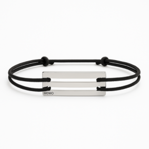 Eco-X Titanium Cuff Bracelet Black Cord