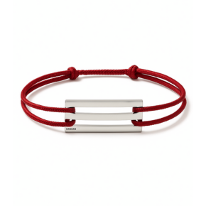 Eco-X Titanium Cuff Bracelet Red Cord