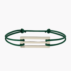 Eco-X Titanium Cuff Bracelet Green Cord